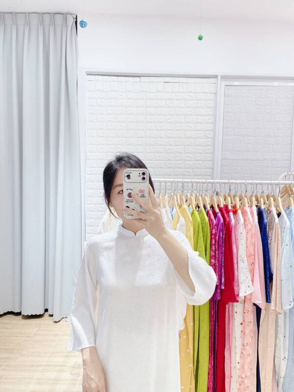 Áo dài trắng big size AD21 - Hình ảnh 4