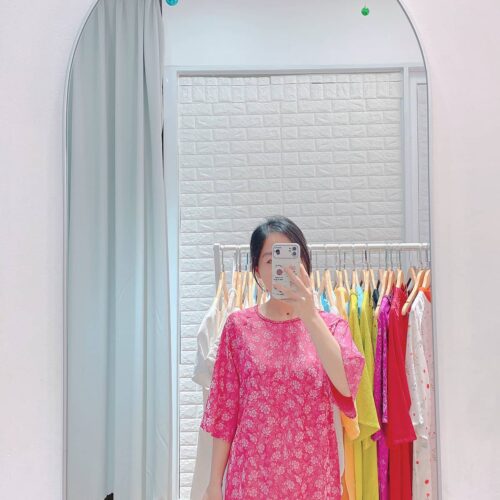 Áo dài cổ tròn thắt bím big size AD17