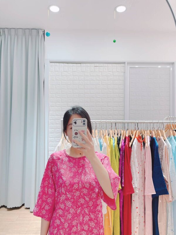 Áo dài cổ tròn thắt bím big size AD17 - Ảnh 3