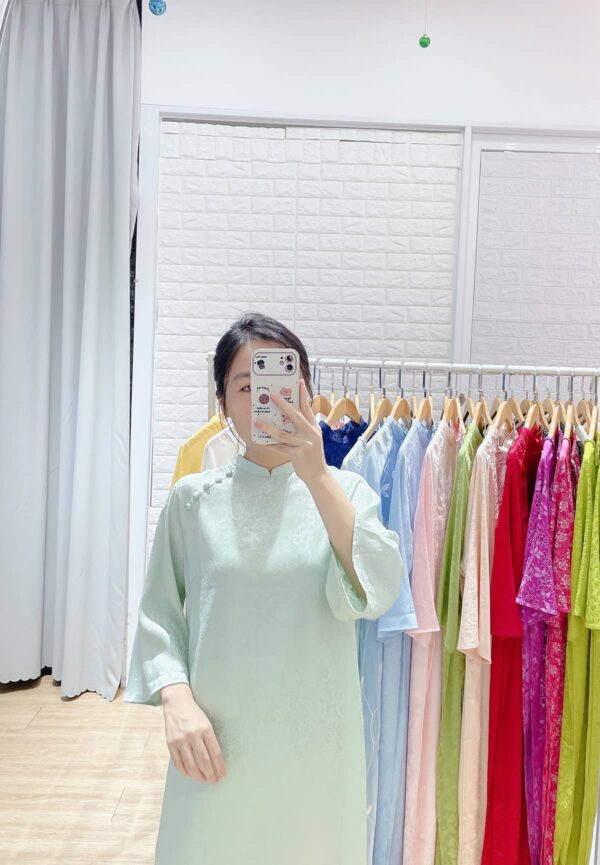 Áo dài xanh ngọc bích big size AD23