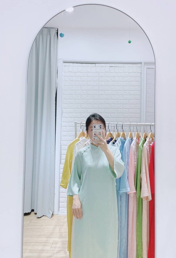 Áo dài xanh ngọc bích big size AD23 - Ảnh 4