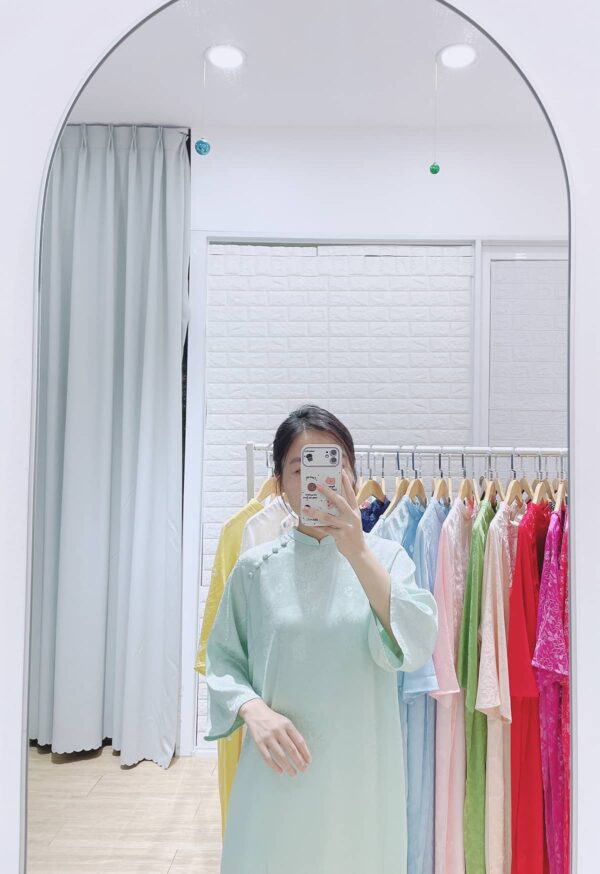 Áo dài xanh ngọc bích big size AD23 - Ảnh 3