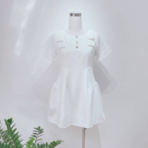 Đầm đi tiệc nút kim loại big size D107