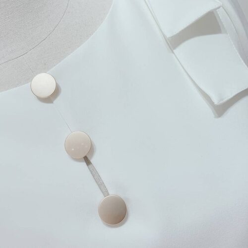 Alternative view of Plus Size Metal-Button Party Dress D107