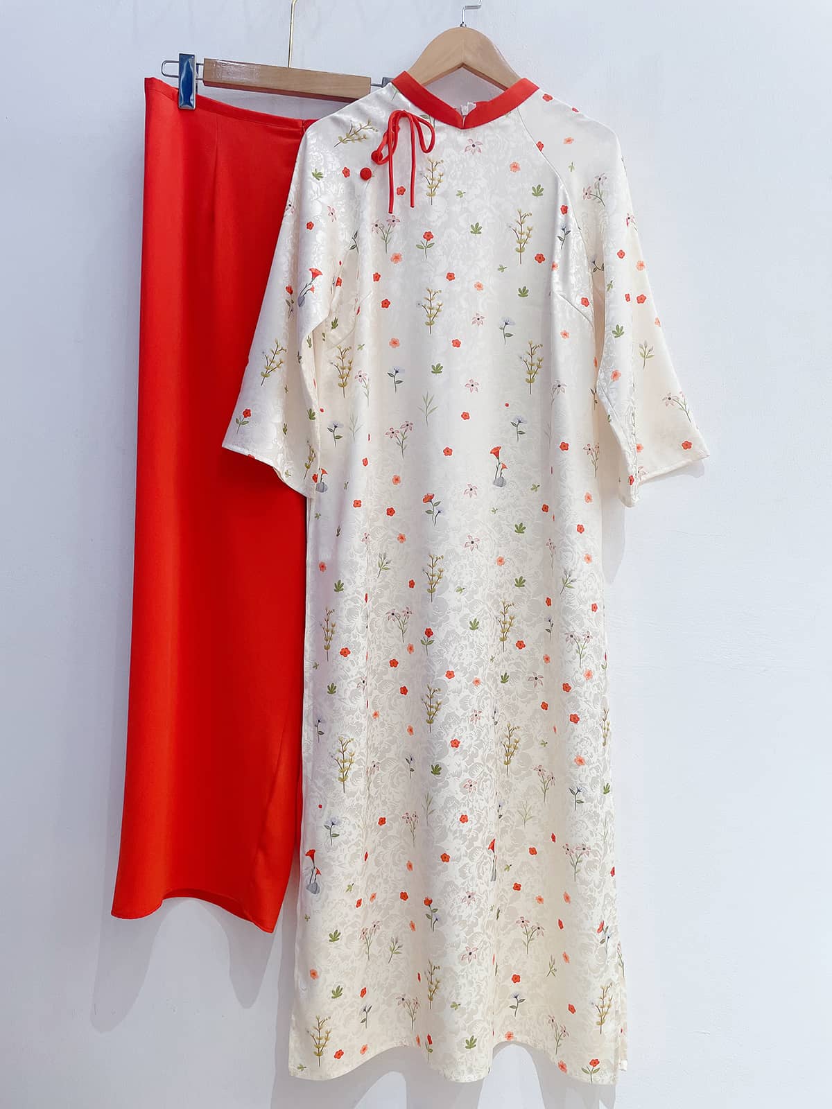 Áo dài big size phối cổ kèm nơ AD37 - Ảnh 5