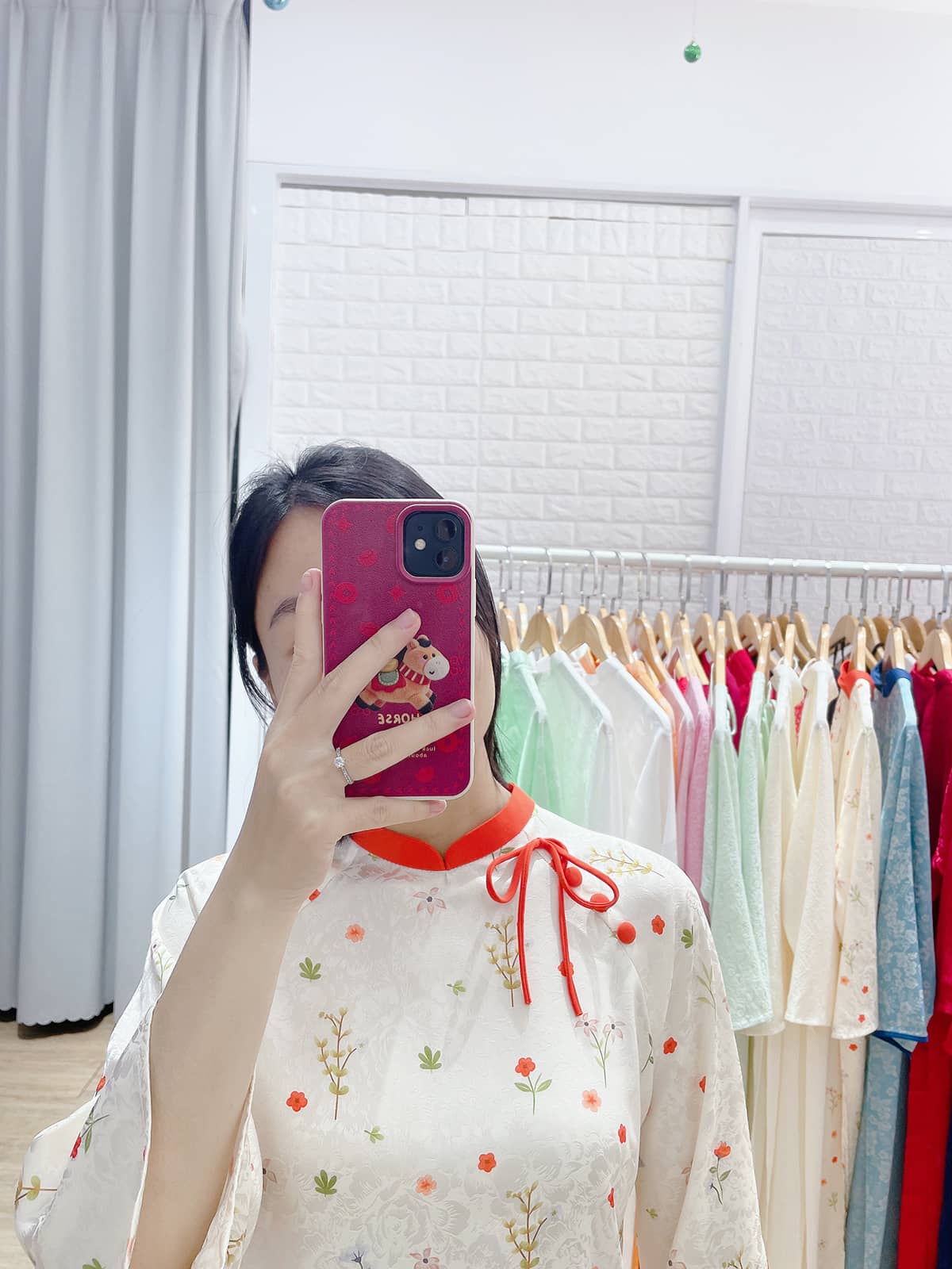 Áo dài big size phối cổ kèm nơ AD37 - Ảnh 2