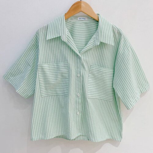 Áo sơ mi soc xanh mint 2 túi big size A78