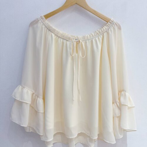 Alternative view of Áo chiffon trễ vai bèo tầng big size A82