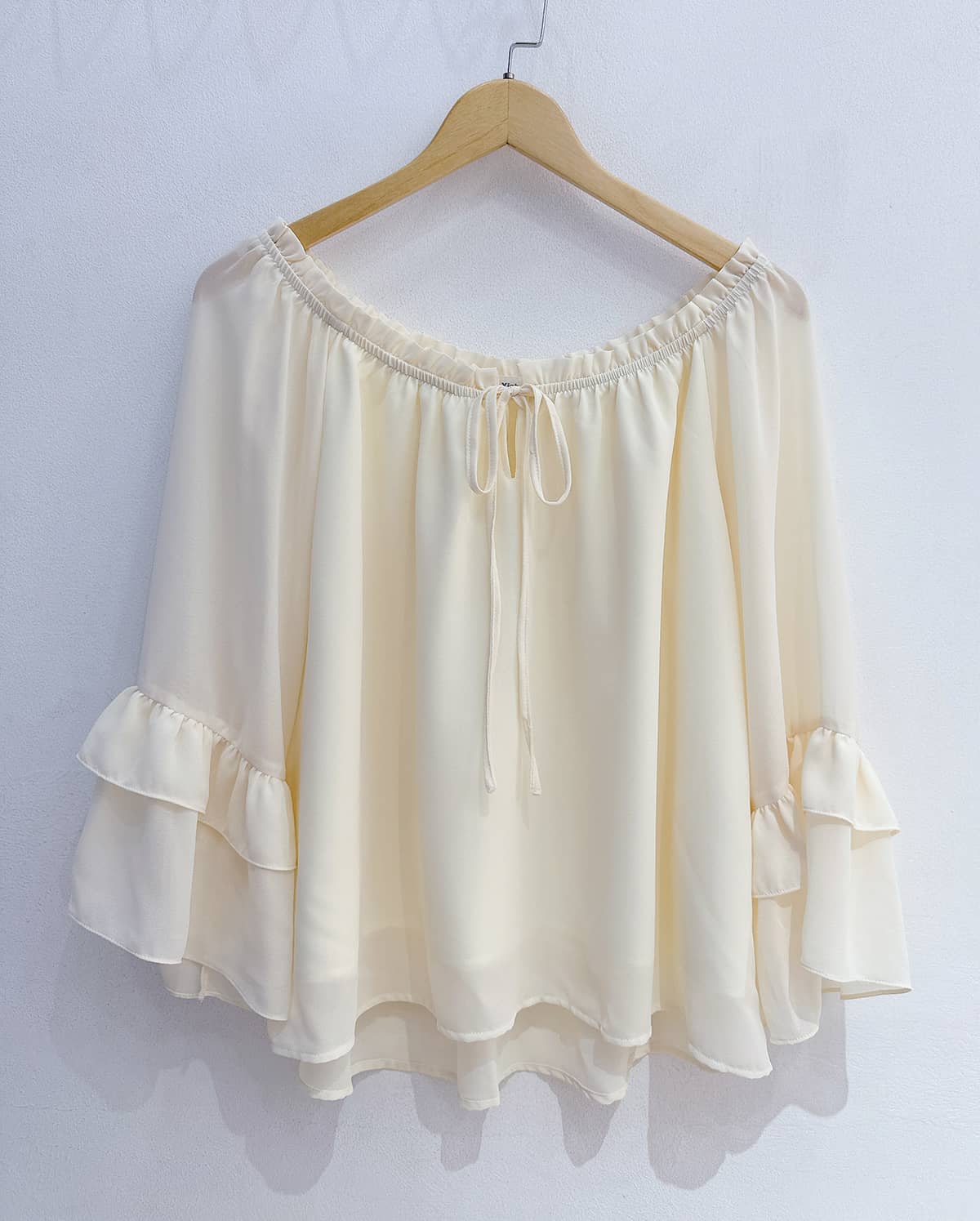 Áo chiffon trễ vai bèo tầng big size A82 - Ảnh 2