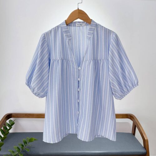 Áo Kiểu Big Size Hàn Quốc Cổ V Cách Điệu A86