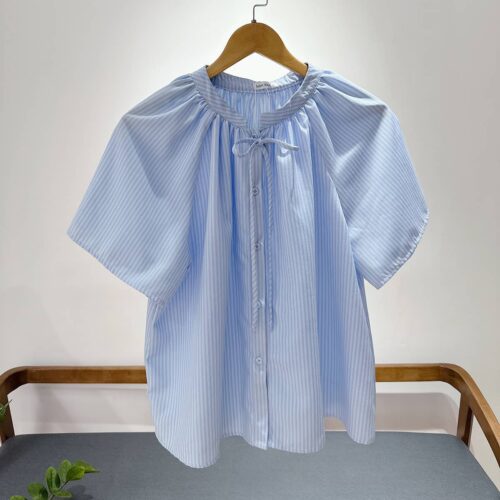 Áo sơ mi kiểu big size sọc xanh A85