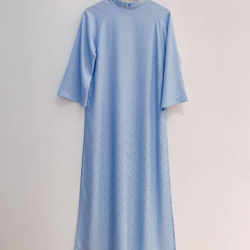 Áo dài xanh dương nhạt big size AD43