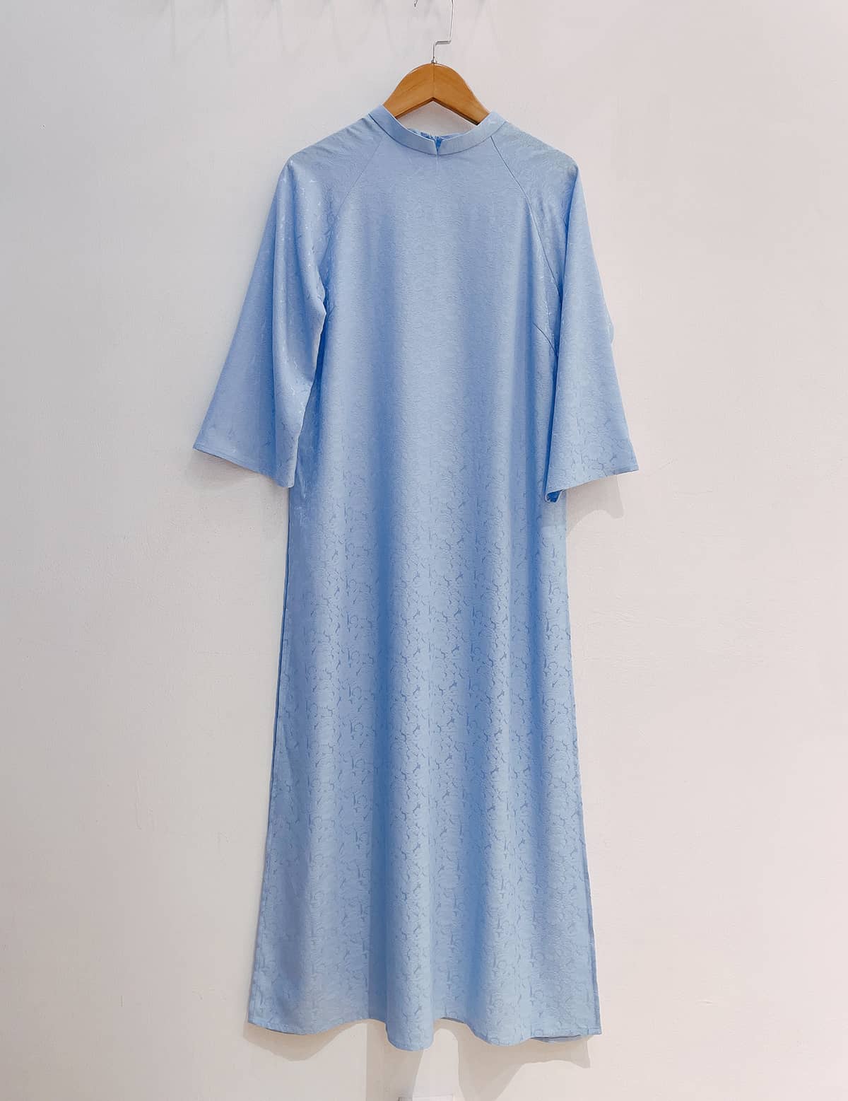 Áo dài xanh dương nhạt big size AD43