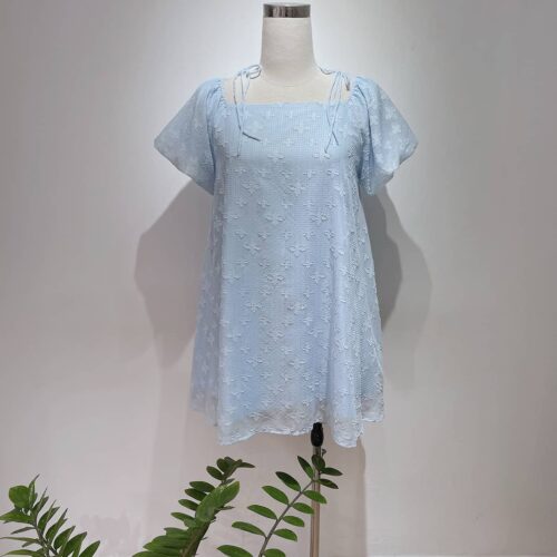 Đầm big size thêu hoa ánh kim tay bí D122