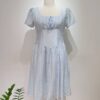 Đầm xanh pastel cổ vuông thắt nơ big size D123
