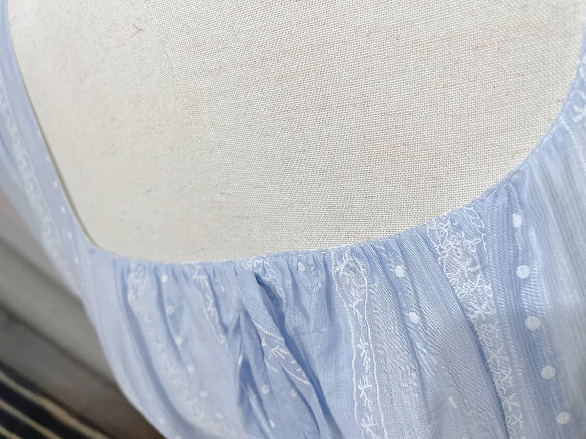 Đầm xanh pastel cổ vuông thắt nơ big size D123 - Ảnh 3